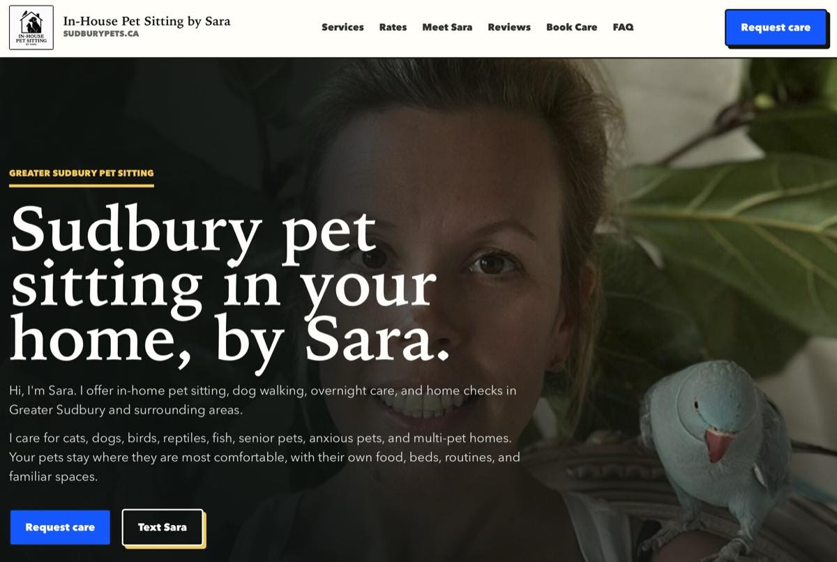 Sudbury Pets independent local pet-care website designed by Website Upgrade Canada