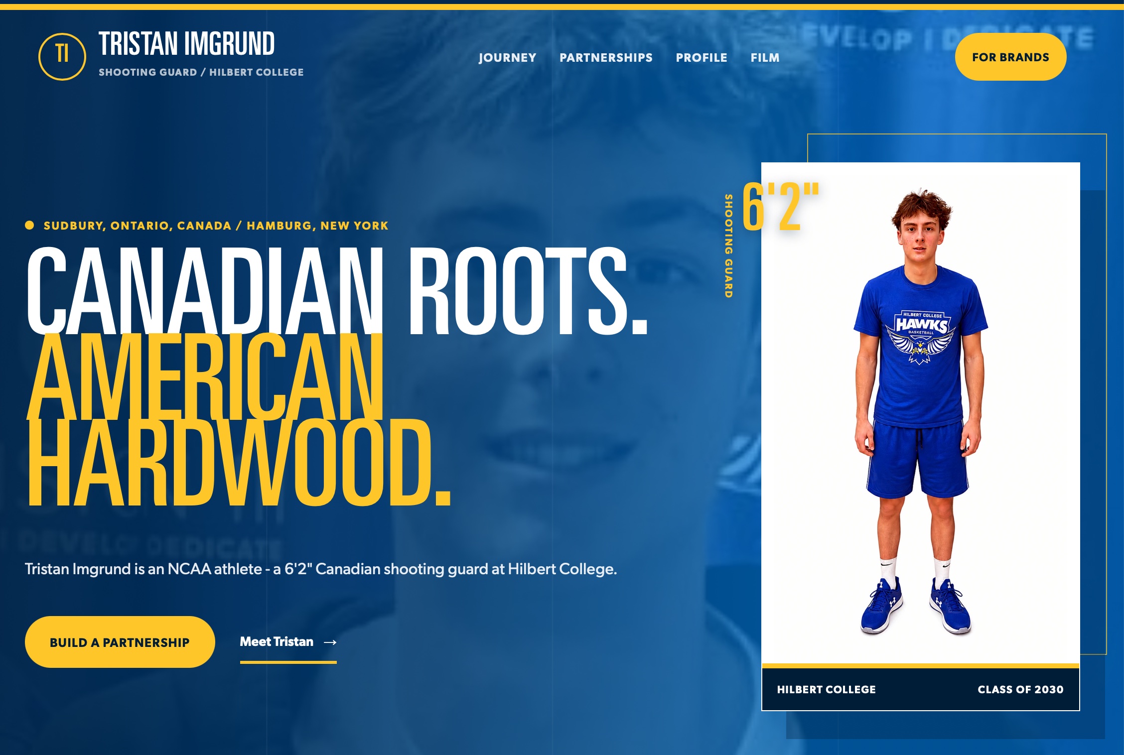 Tristan I. athlete and NIL website